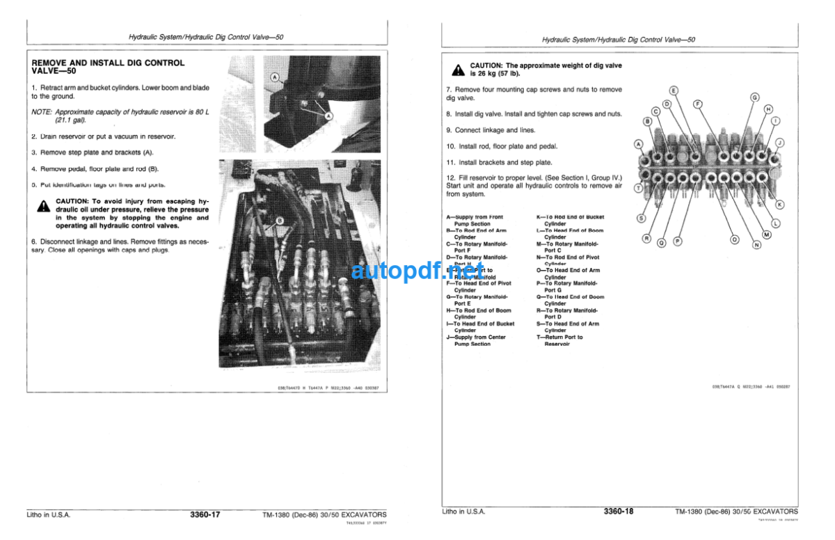 30 and 50 Excavators Technical Manual (TM1380)