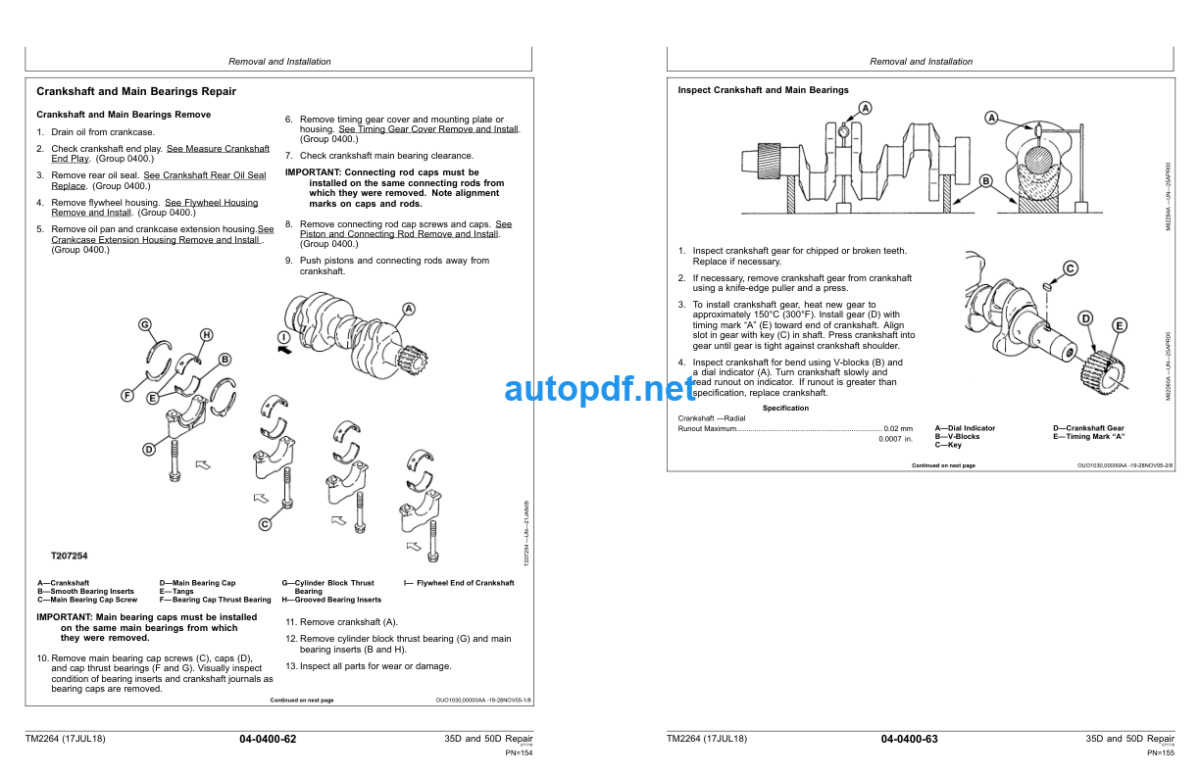 35D and 50D Excavator Repair Technical Manual (TM2264)