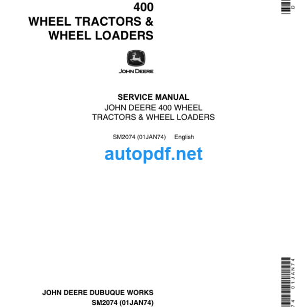 400 WHEEL TRACTORS & WHEEL LOADERS SERVICE MANUAL