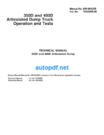 350D and 400D Articulated Dump Truck Operation and Tests Technical Manual