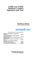 310SE and 315SE Backhoe Loaders Operation and Test Technical Manual