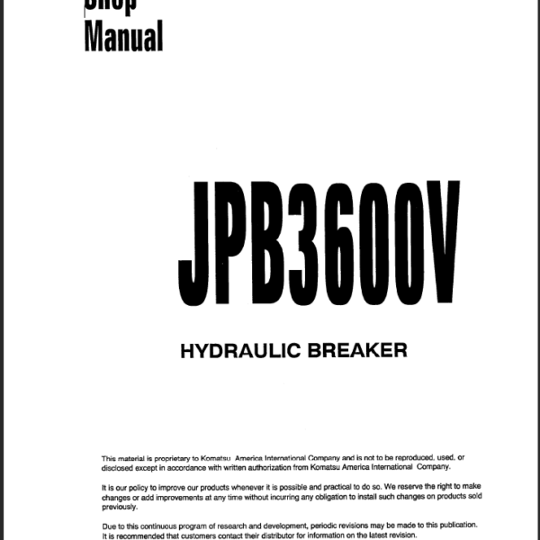 JPB3600V Shop Manual