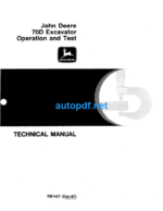 70D Excavator Operation and Test Technical Manual (TM1407)