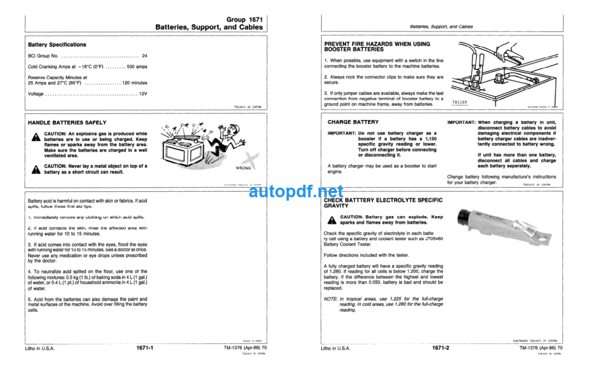 70 Excavator Repair Operation and Test Technical Manual (TM1376)