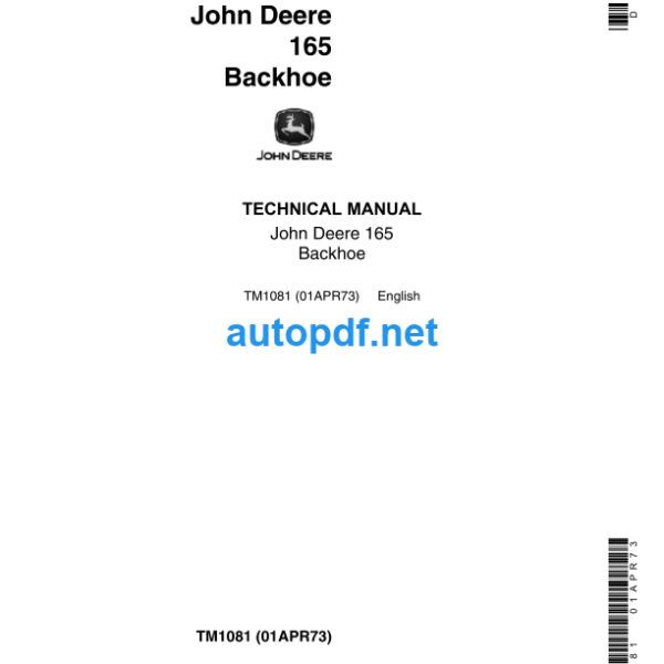 165 Backhoe Technical Manual (TM1081)