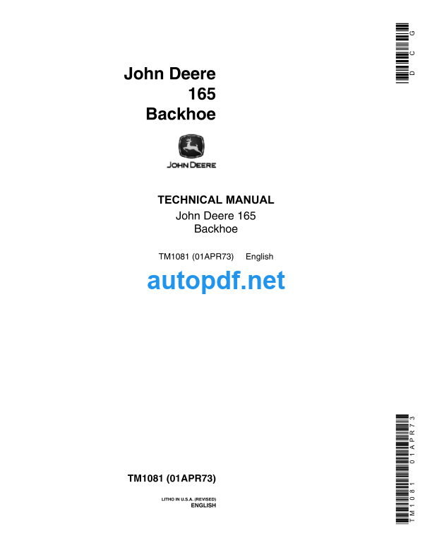 165 Backhoe Technical Manual (TM1081)