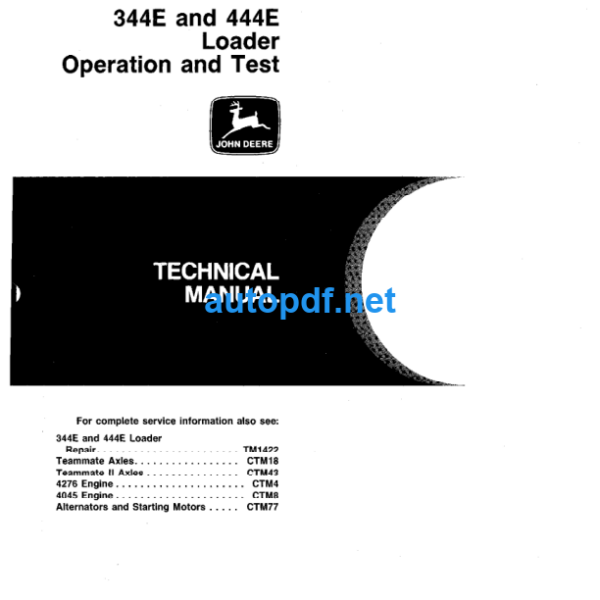 344E and 444E Loader Operation and Test Technical Manual (TM1421)