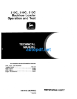 210C 310C 315C Backhoe Loader Operation and Test Technical Manual (TM1419)