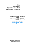 75G Excavator Operation and Test Technical Manual (TM12873)