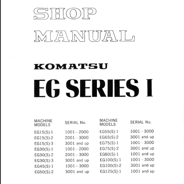 EG SERIES I Shop Manual