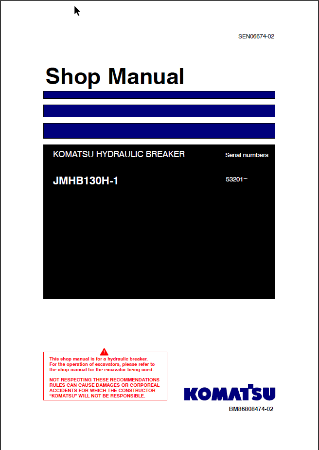 JMHB130H-1 (SEN06674-02) Shop Manual