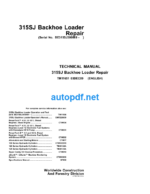 315SJ Backhoe Loader Repair Technical Manual