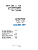 326D, 328D and 332D Skid Steer Loader Operation and Test (EH Controls) Technical Manual