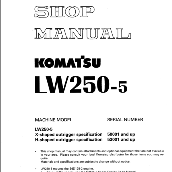 LW250-5 Shop Manual