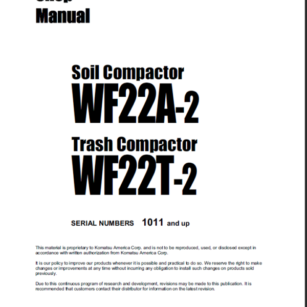 WF22A-2 WF22T-2 Shop Manual