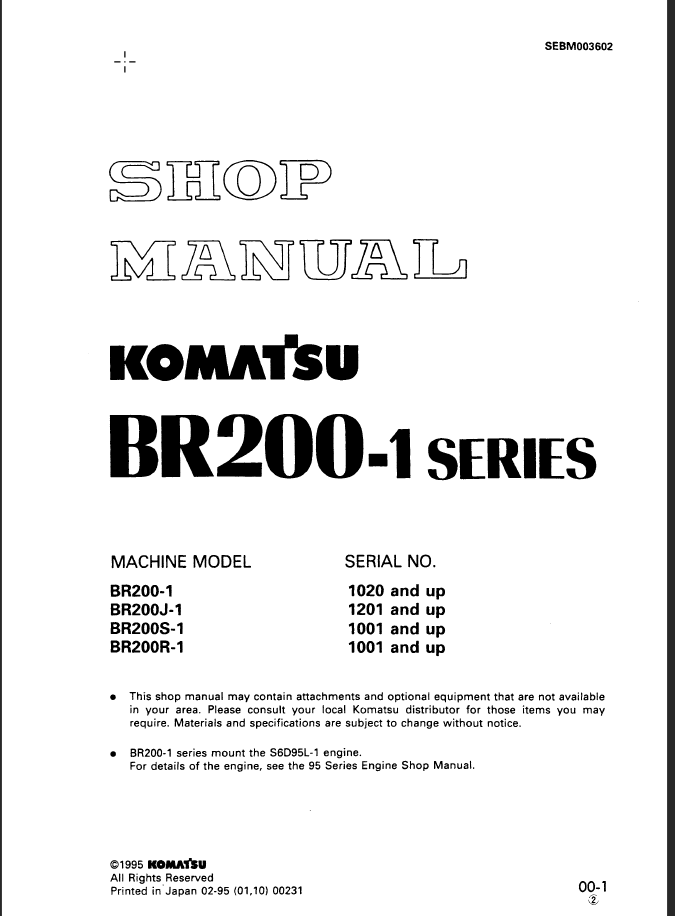 BR200-1 SERIES Shop Manual