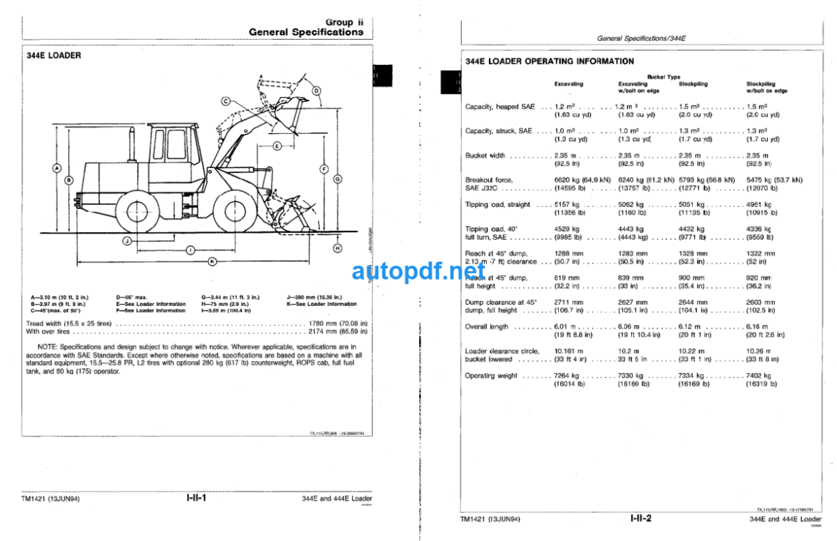 344E and 444E Loader Operation and Test Technical Manual (TM1421)