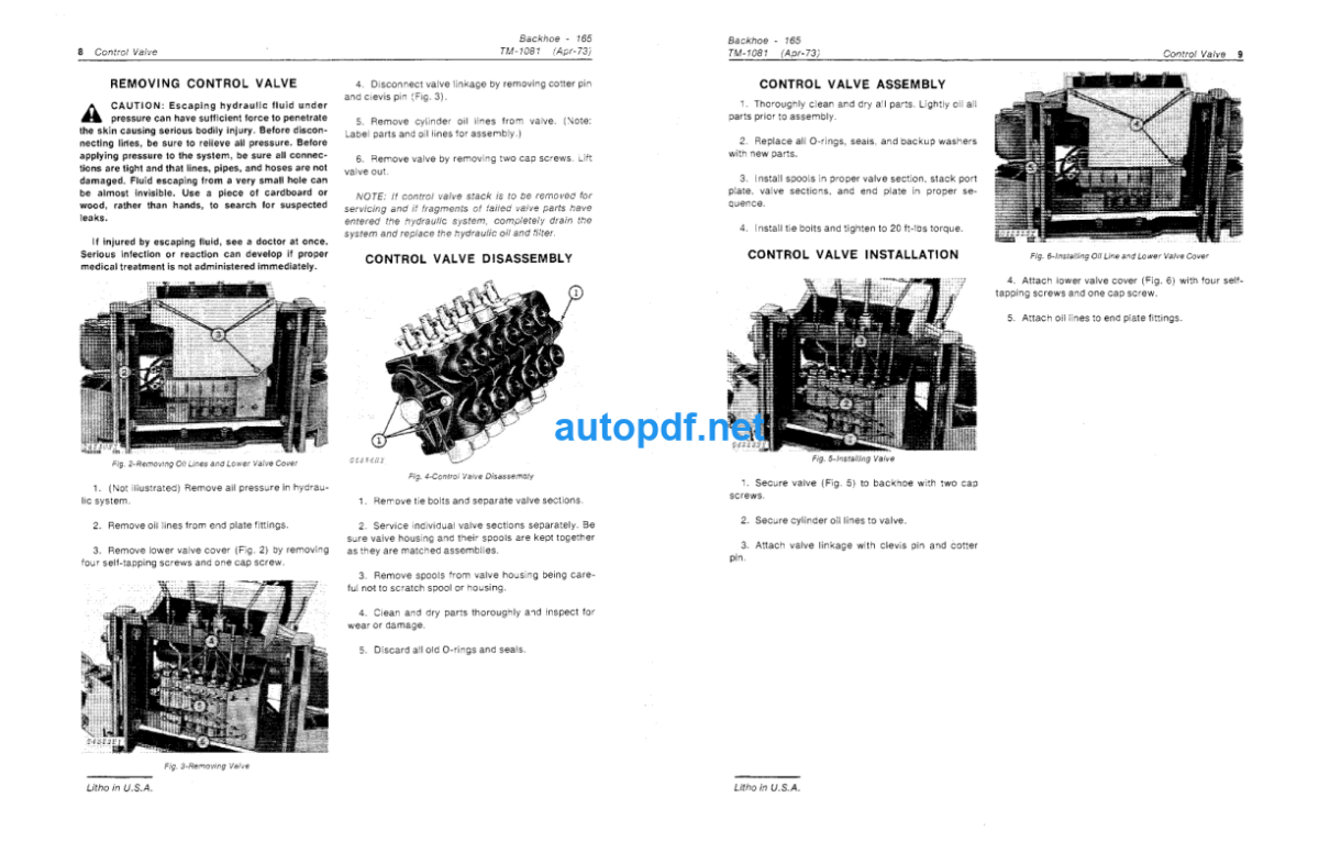 165 Backhoe Technical Manual (TM1081)