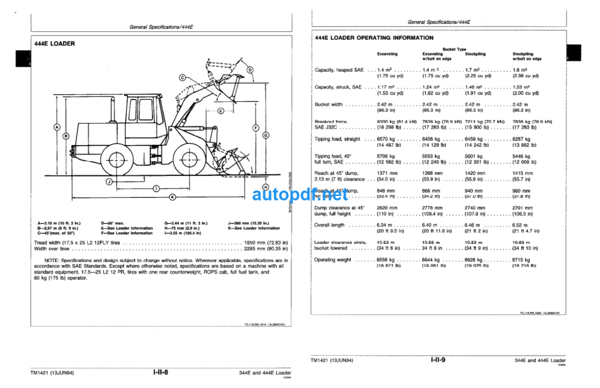 344E and 444E Loader Operation and Test Technical Manual (TM1421)