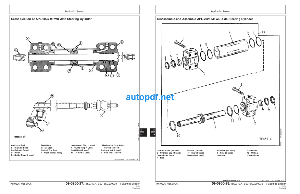 315SG (SN BE315SG200039— ) Backhoe Loader Repair Technical Manual