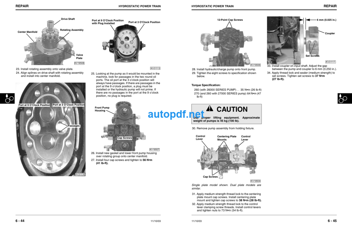 260 and 270 Skid Steer Technical Manual