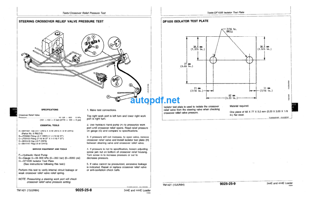 344E and 444E Loader Operation and Test Technical Manual (TM1421)