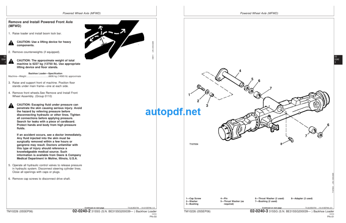 315SG (SN BE315SG200039— ) Backhoe Loader Repair Technical Manual