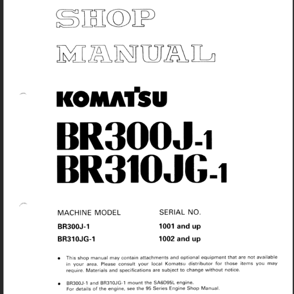 BR300J-1 BR310JG-1 Shop Manual