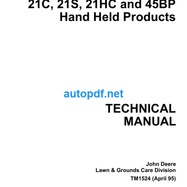 21C 21S 21HC and 45BP Hand Held Products Technical Manual (TM1524)