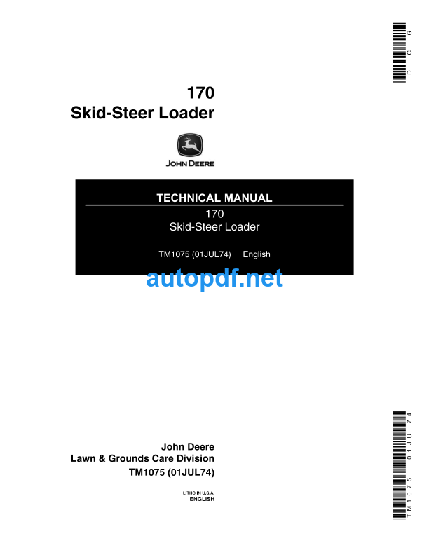 170 Skid Steer Loader Technical Manual (TM1075)