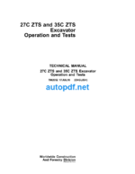 27C ZTS and 35C ZTS Excavator Operation and Tests Technical Manual (TM2052)