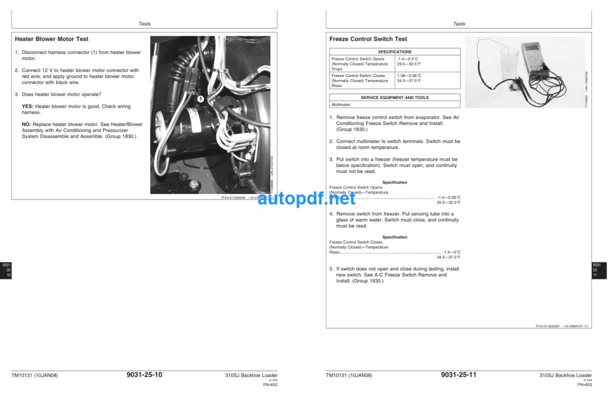 310SJ Backhoe Loader Operation and Test Technical Manual (TM10131U)