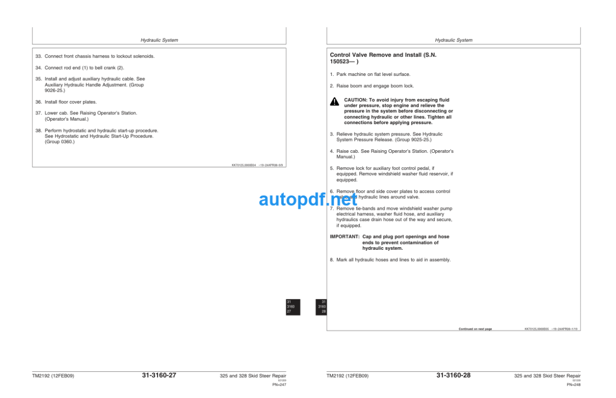 325 and 328 Skid Steer Repair Technical Manual