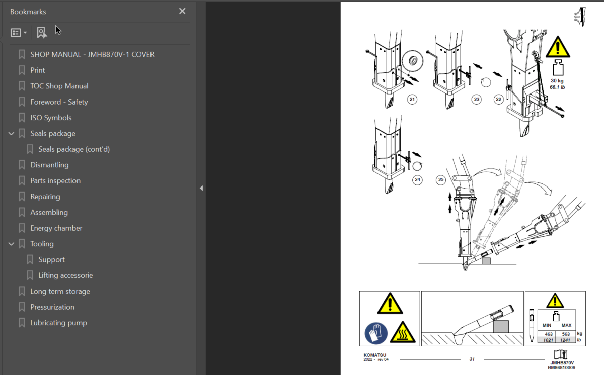 JMHB870V-1 (SEN06681-04) Shop Manual