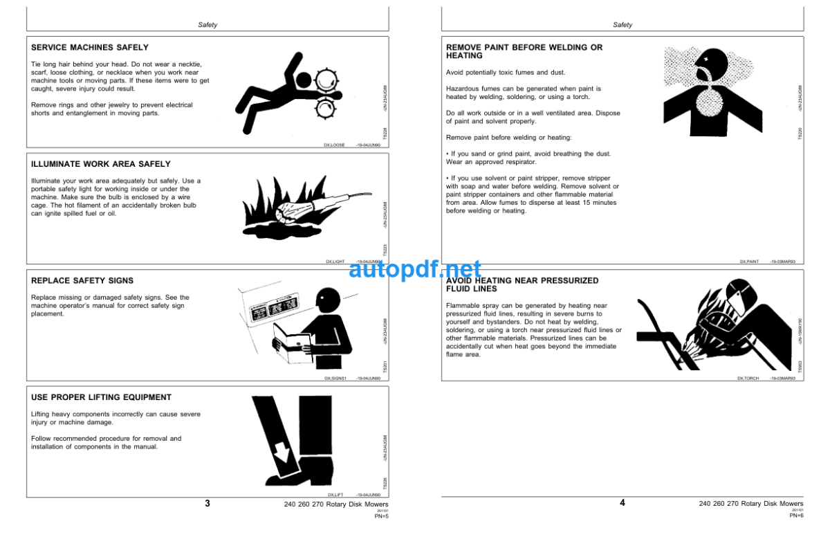 240 260 and 270 Rotary Disk Mowers Technical Manual (TM1367)