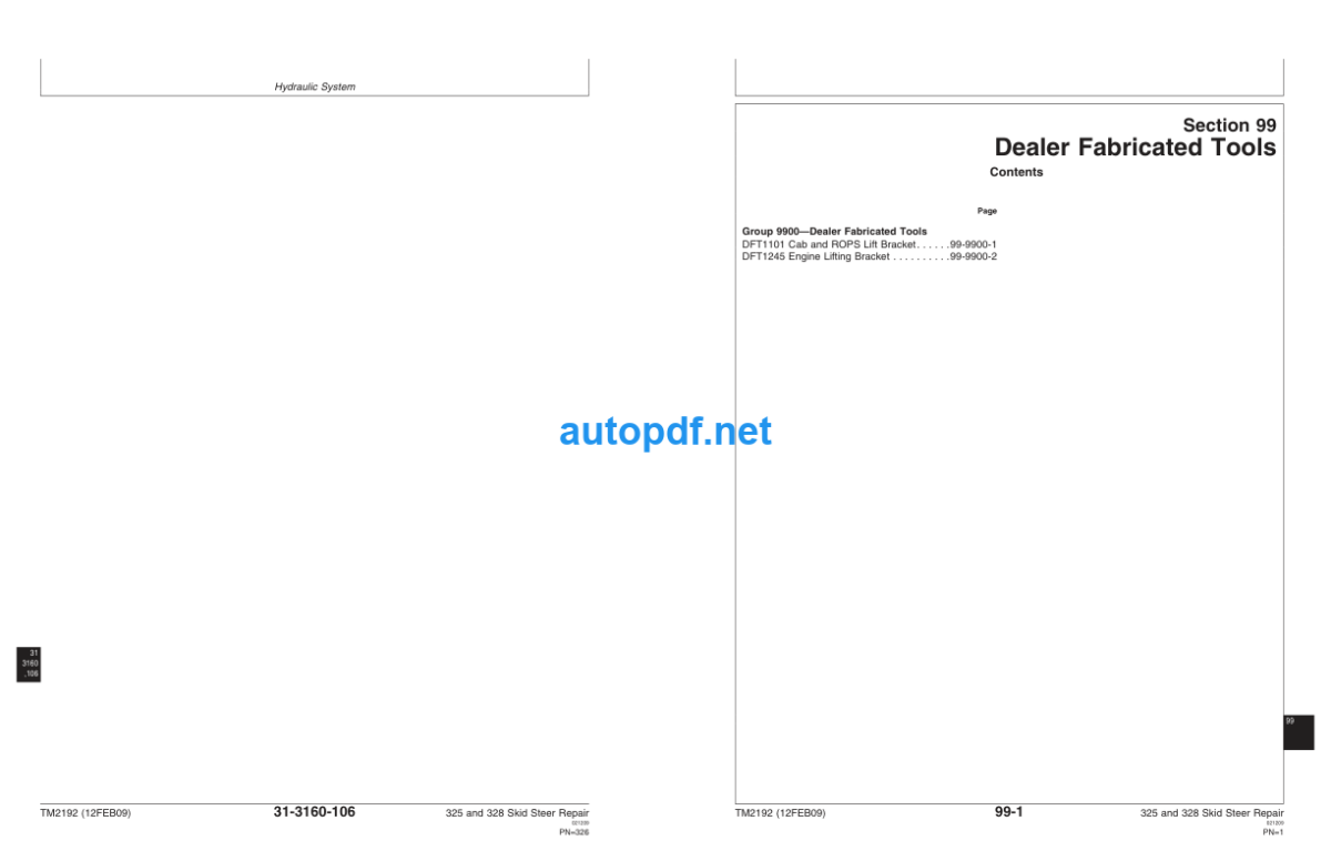 325 and 328 Skid Steer Repair Technical Manual