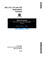 300, 312, 314 and 316 Hydrostatic Tractors Service Manual (SM2104)