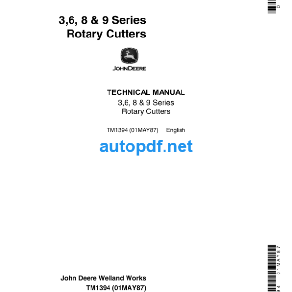 3 6 8 & 9 Series Rotary Cutters Technical Manual (TM1394)