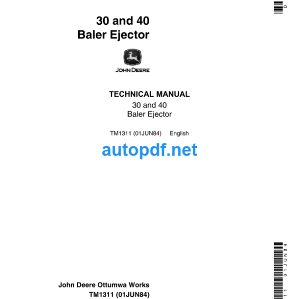 30 and 40 Baler Ejector Technical Manual (TM1311)