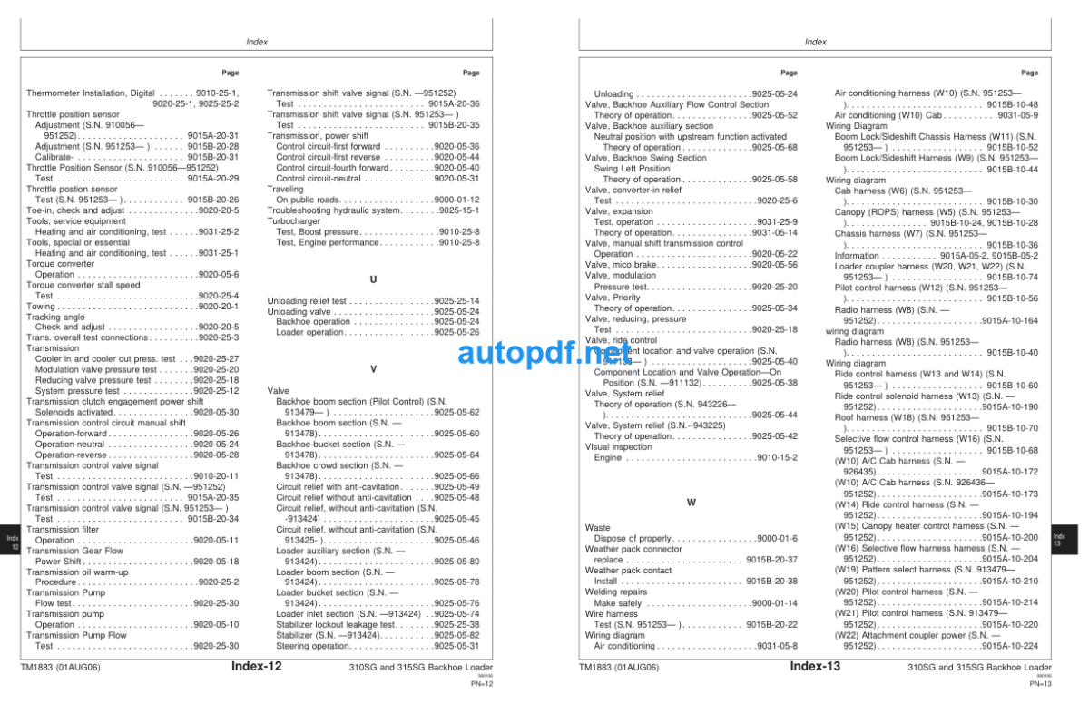 310SG, 315SG Backhoe Loader Technical Manual