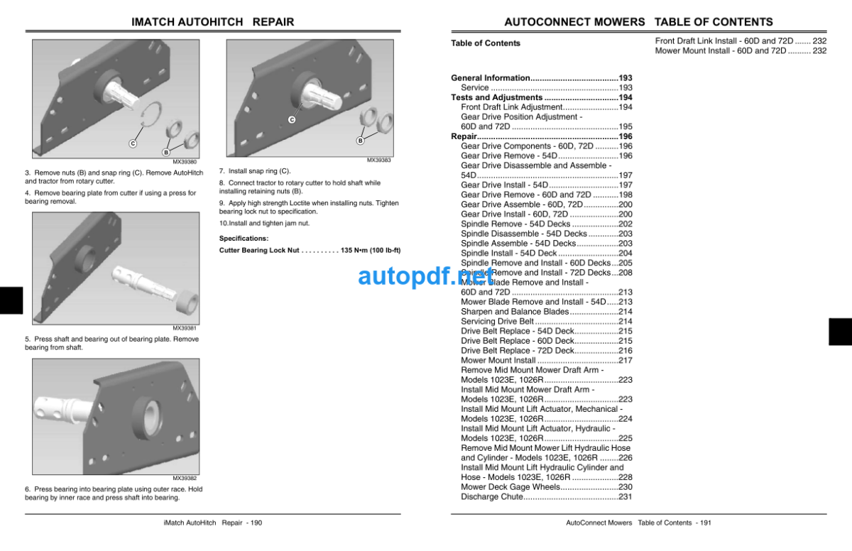 54D 60D and 72D Series Mowers Technical Manual (TM1763)