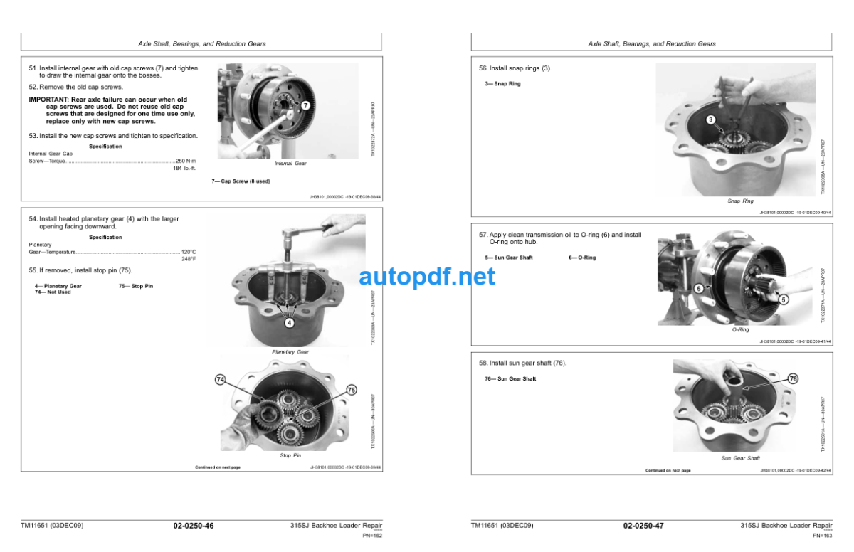 315SJ Backhoe Loader Repair Technical Manual