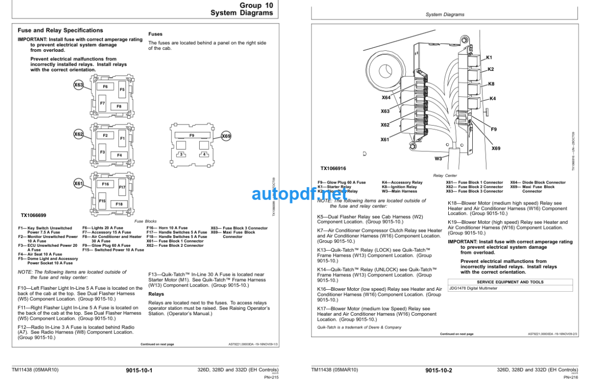 326D, 328D and 332D Skid Steer Loader Operation and Test (EH Controls) Technical Manual