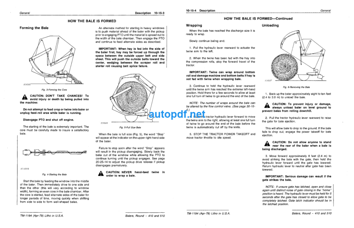 410 and 510 Round Balers Technical Manual (TM1194)