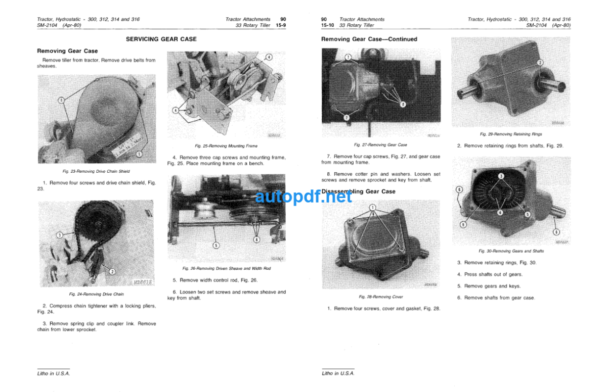 300, 312, 314 and 316 Hydrostatic Tractors Service Manual (SM2104)