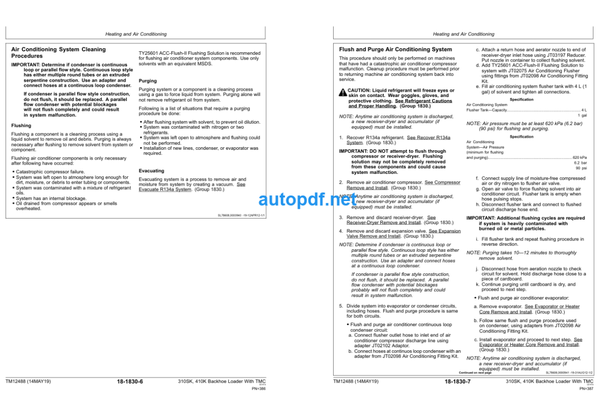 310SK 410K Backhoe Loaders With TMC Repair Technical Manual (TM12488)