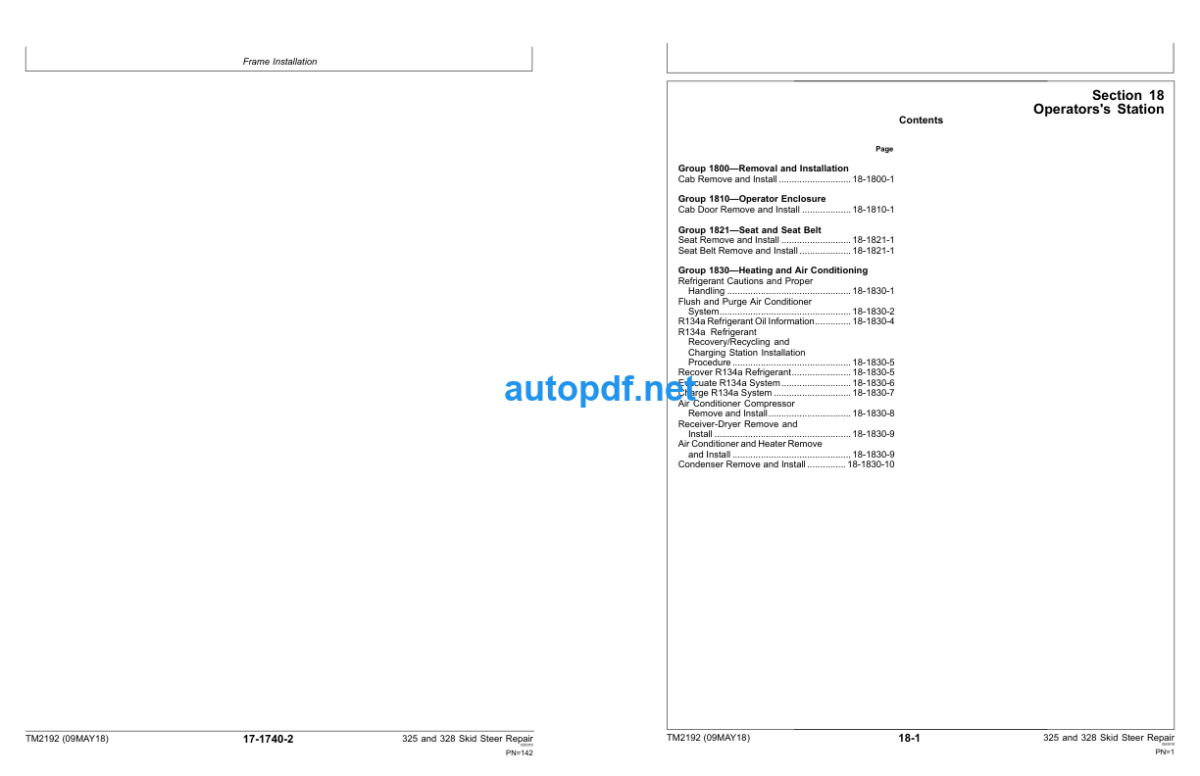 325 and 328 Skid Steer Repair Technical Manual (TM2192)