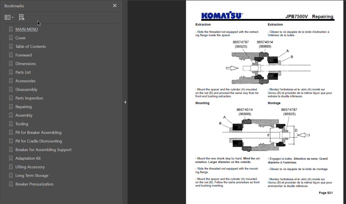 JPB7500V SX Shop Manual