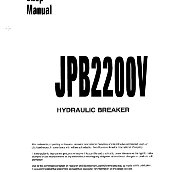 JPB2200V Shop Manual