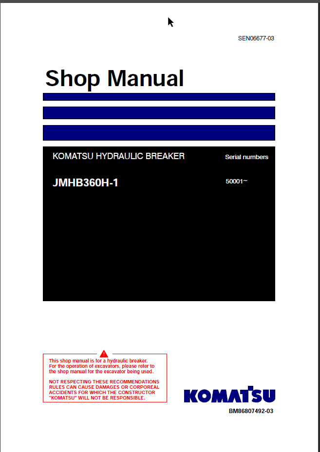 JMHB360H-1 (SEN06677-03) Shop Manual